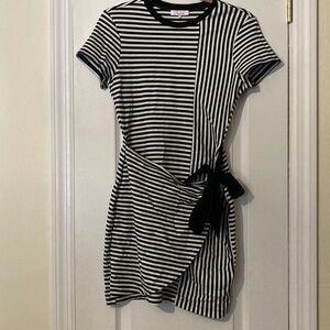 Parker Striped Stretchy Wrap Dress